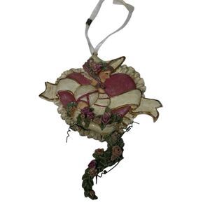 Vtg Victorian Theme Ornament 5.5" Multicolor Decorative Hanging Classical Design